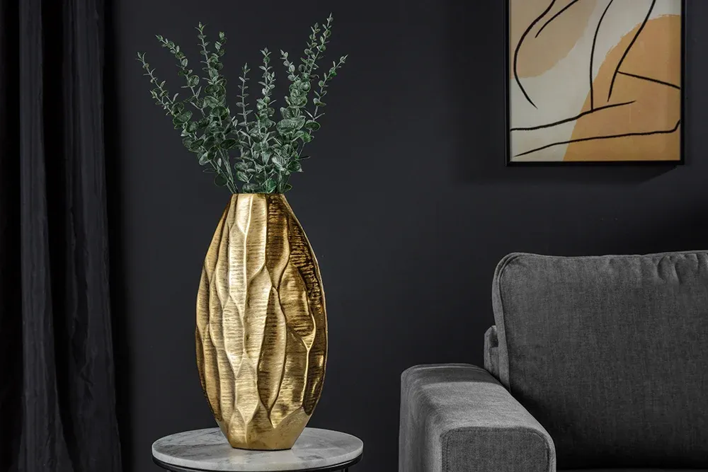 Dizajnová váza ORGANIC ORIENT II 45 cm, zlatá