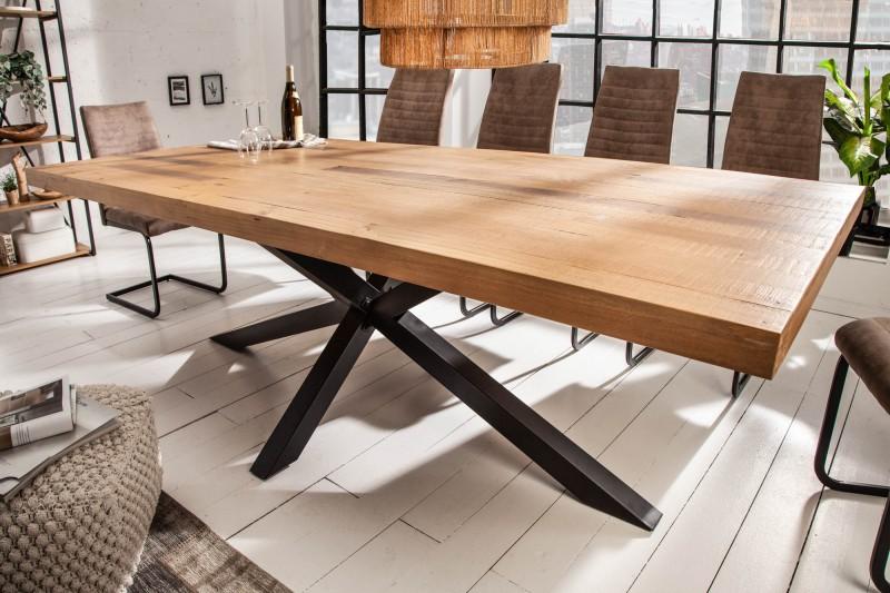Priemyselný jedálenský stôl GALAXIE 200 cm prírodný z  borovicového dreva