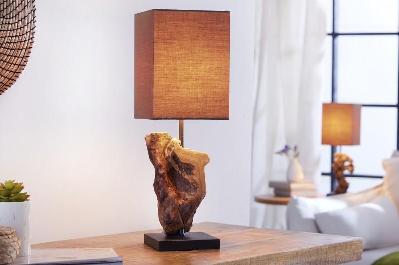 Dizajnová stolová lampa HYPNOTIC 45 cm hnedá z naplaveného dreva