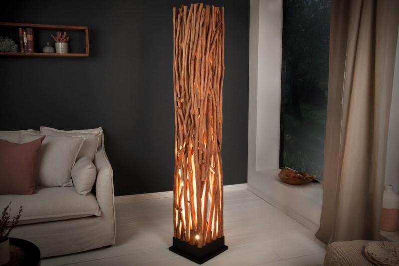 Ručne vyrobená podlahová lampa NATURE ART 173 cm longan