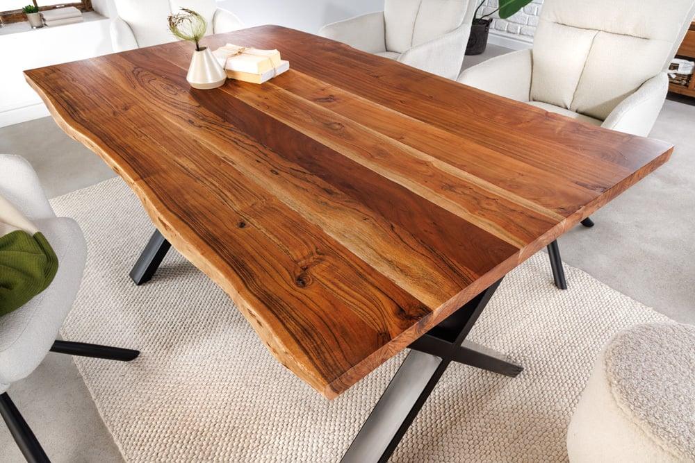 Priemyselný jedálenský stôl MAMMUT 160 cm, akácia, prírodná