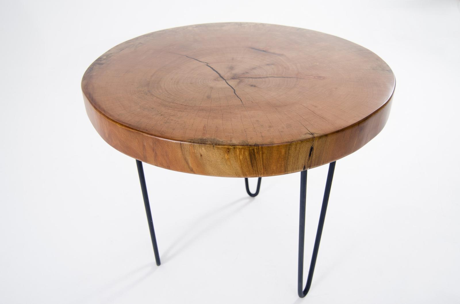 Masívny konferenčný stolík SOLOM 75 cm, orech, prírodný