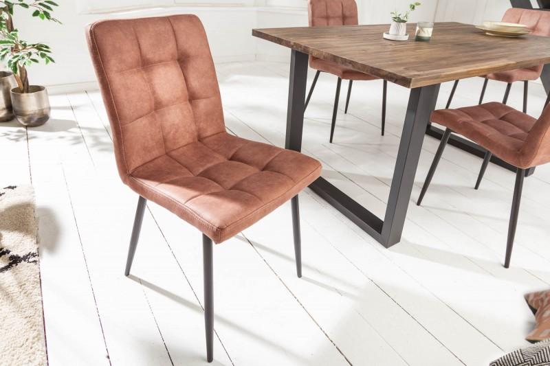 Priemyselná konzolová stolička MODENA II vintage hnedá s ozdobným prešívaním