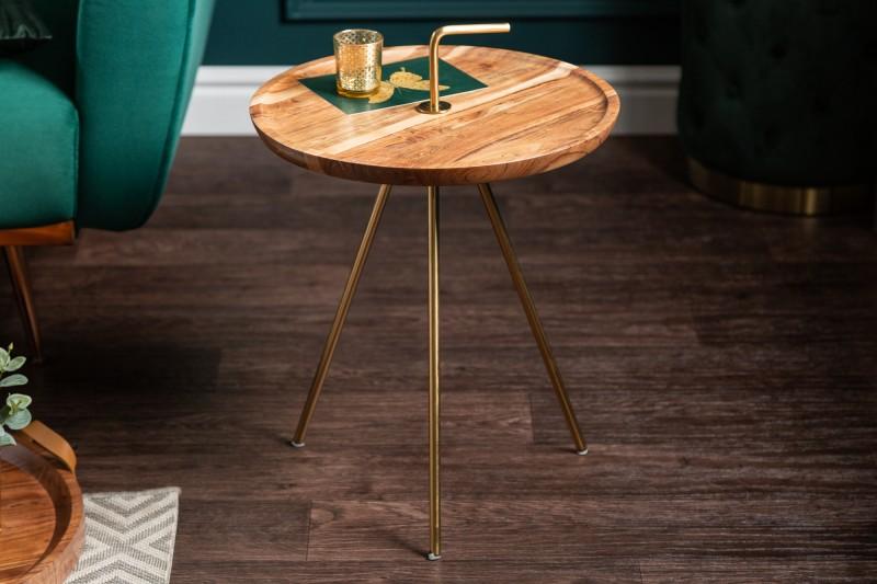 Ručne vyrobený príručný stolík SIMPLY CLEVER 41 cm akácia, prírodný