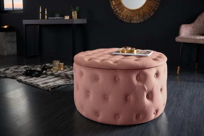 Elegantná taburetka MODERN BAROQUE 75 cm zamat, ružová