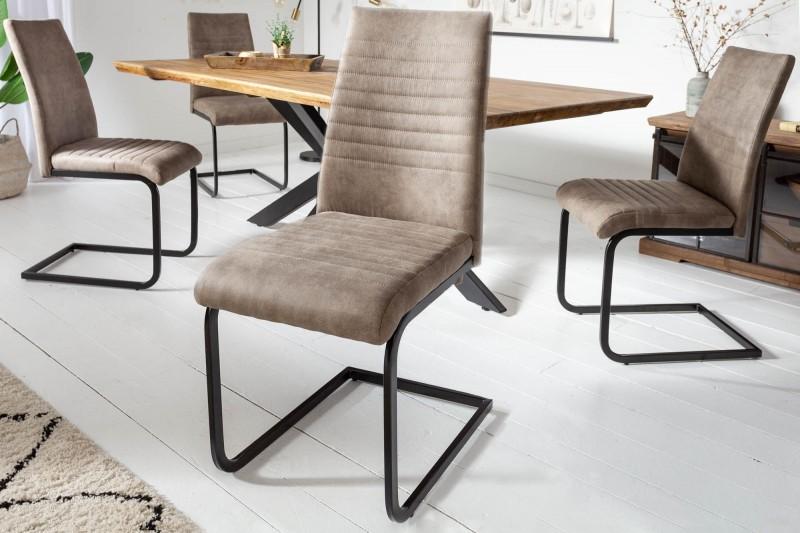 Konzolová stolička APARTMENT starožitná taupe s kovovým rámom
