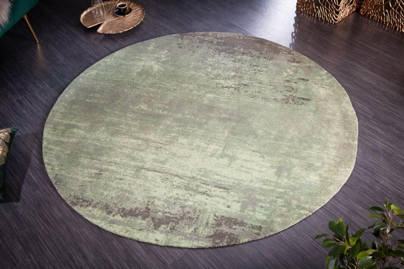 Vintage koberec MODERN ART 150 cm zeleno béžový, okrúhly
