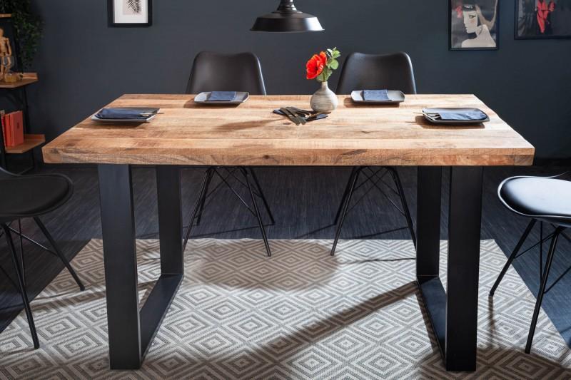 Dizajnový jedálenský stôl IRON CRAFT 140 cm mango, prírodný