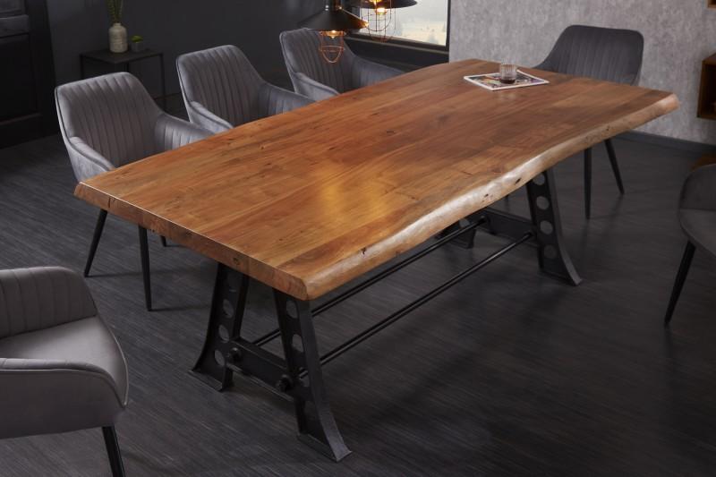 Masívny jedálenský stôl MAMMUT INDUSTRIAL 220 cm akácia, prírodný