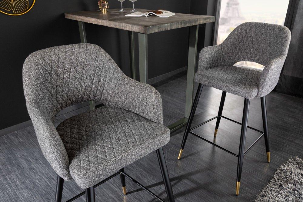 Elegantná barová stolička PARIS svetlo šedá