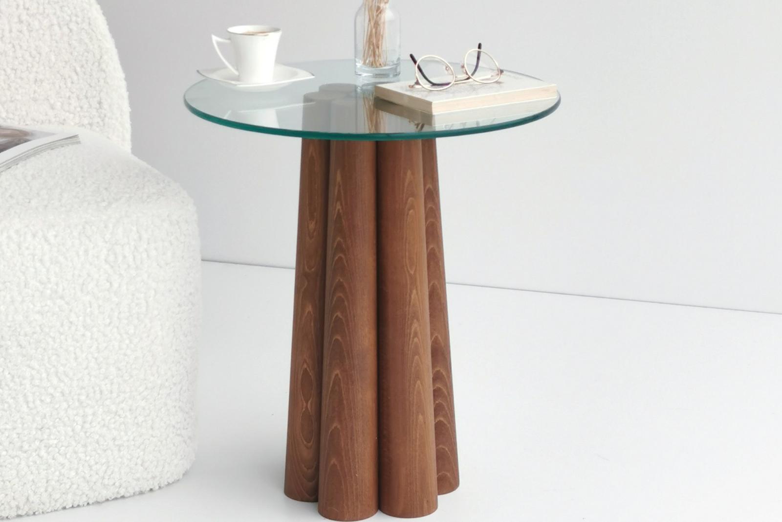 Masívny konferenčný stolík CLAN 50 cm, borovica, hnedý