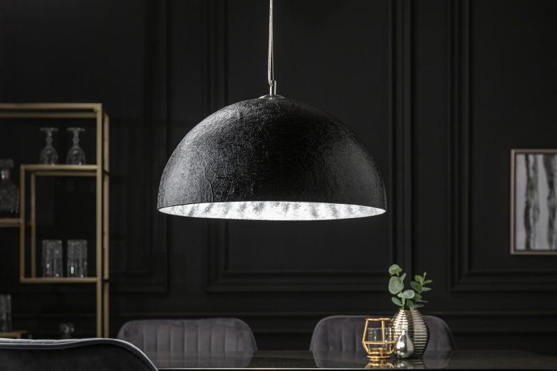 Elegantné dizajnové závesné svietidlo GLOW 50 cm čierno strieborné