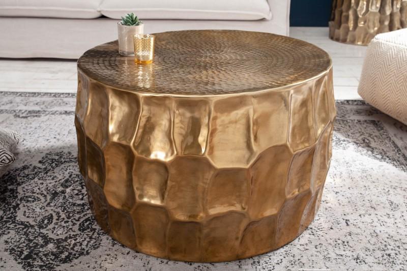 Ručne vyrobený konferenčný stolík ORGANIC ORIENT 68 cm zlatý