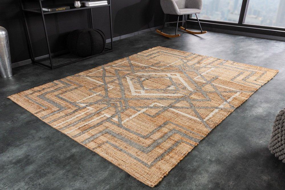 Ručne tkaný koberec AZTECA 230x160 cm, béžovo šedý, bavlna