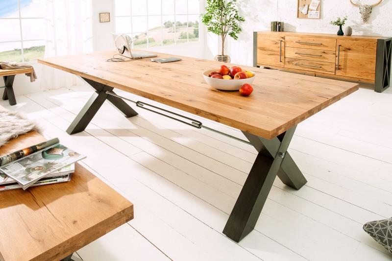 Priemyselný jedálenský stôl THOR 200 cm prírodný dubový