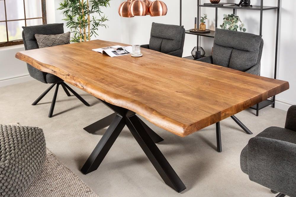 Masívny jedálenský stôl MAMMUT NATURE 220 cm, prírodný, akácia
