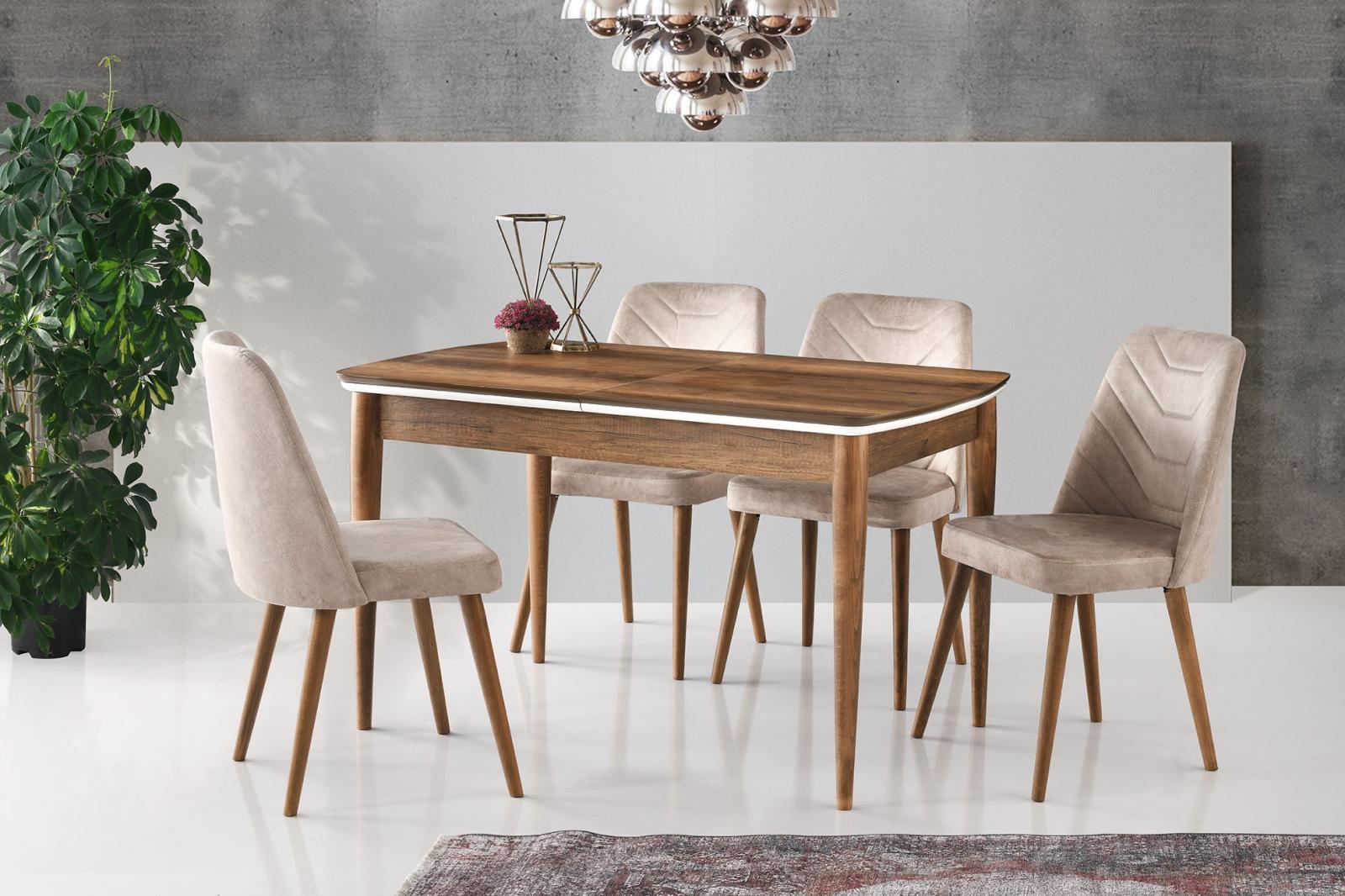 Moderný jedálenský stôl VEGA 130-160 cm rozkladací, MDF, hnedý