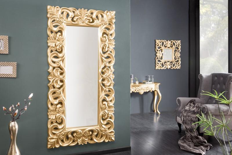 Elegantné nástenné zrkadlo VENICE 180x90 cm zlaté v antickom barokovom štýle
