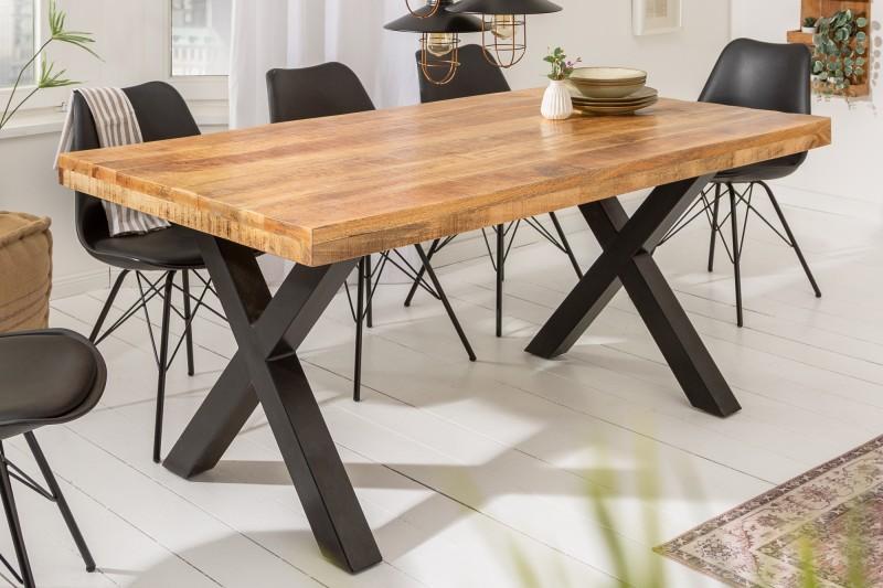 Masívny jedálenský stôl IRON CRAFT 160 cm mango priemyselný dizajn