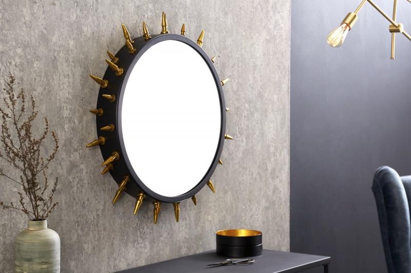Extravagantné zrkadlo ABSTRACT 66 cm, čierno zlaté
