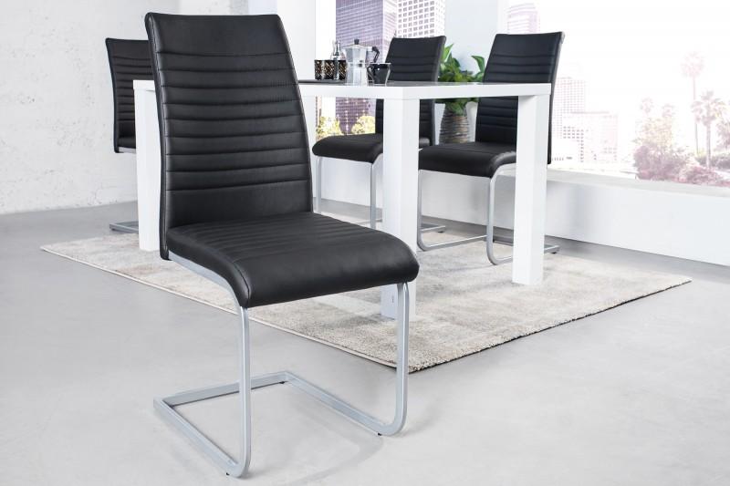 Konzolová stolička APPARTMENT čierna s kovovým rámom