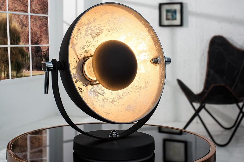 Priemyselná stolová lampa STUDIO 40 cm čierno strieborná