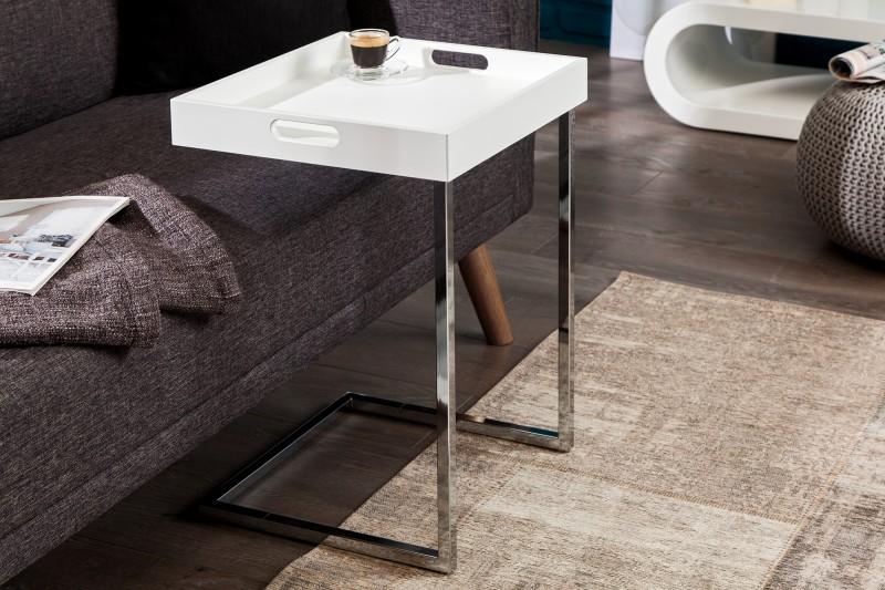 Dizajnový príručný stolík CIANO 40 cm biely