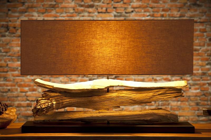 Ručne vyrobená stolová lampa RIVERINE 80 cm béžová