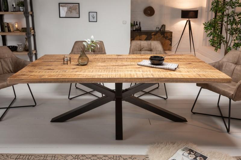 Masívny priemyselný jedálenský stôl GALAXIE 180 cm mango, prírodný