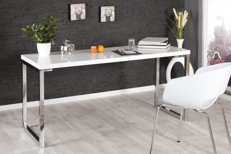 Moderný písací stôl WHITE DESK 160 cm vysoký lesk, biely