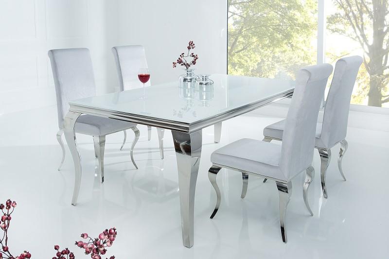 Elegantný dizajnový jedálenský stôl MODERN BAROQUE 180 cm biely