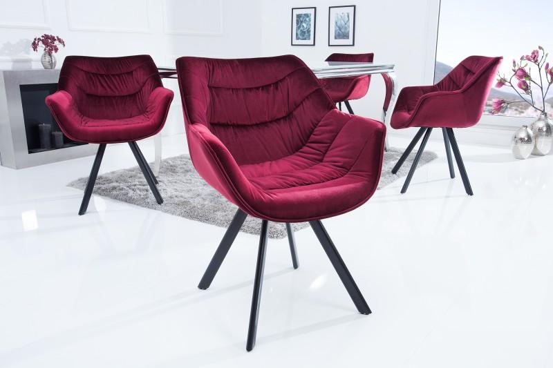 Dizajnová stolička THE DUTCH COMFORT retro bordovo červená, zamat