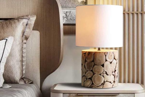 Dizajnová stolová lampa PURE NATURE 45 cm, prírodná, ironwood