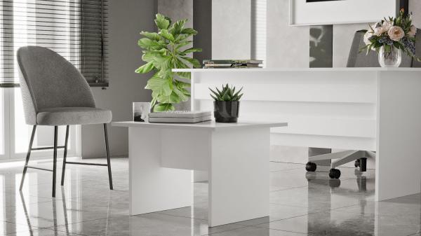 Dizajnový konferenčný stolík VISTA 60 cm, MDF, biely