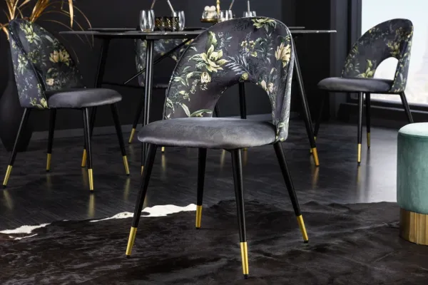 Dizajnová stolička PRÊT-À-PORTER šedá, zamat