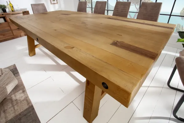 Masívny jedálenský stôl FINCA 240 cm, vintage hnedý, recyklovaná borovica