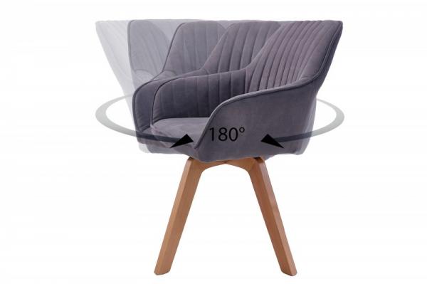 Otočná dizajnová stolička LIVORNO, šedá, mikrovlákno