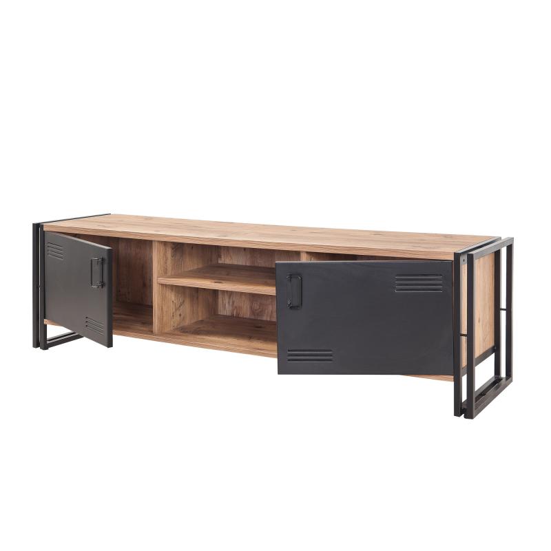 Dizajnový TV stolík COSMO 180 cm, MDF, borovicová dýha, antracit