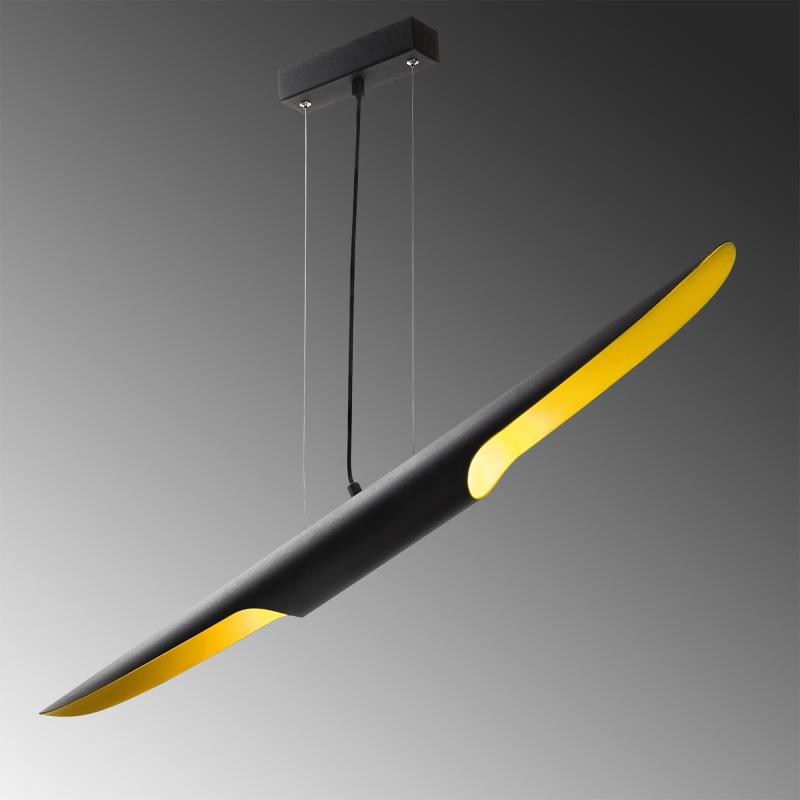 Moderné závesné svietidlo EFSUN 100 cm, čierne, zlaté