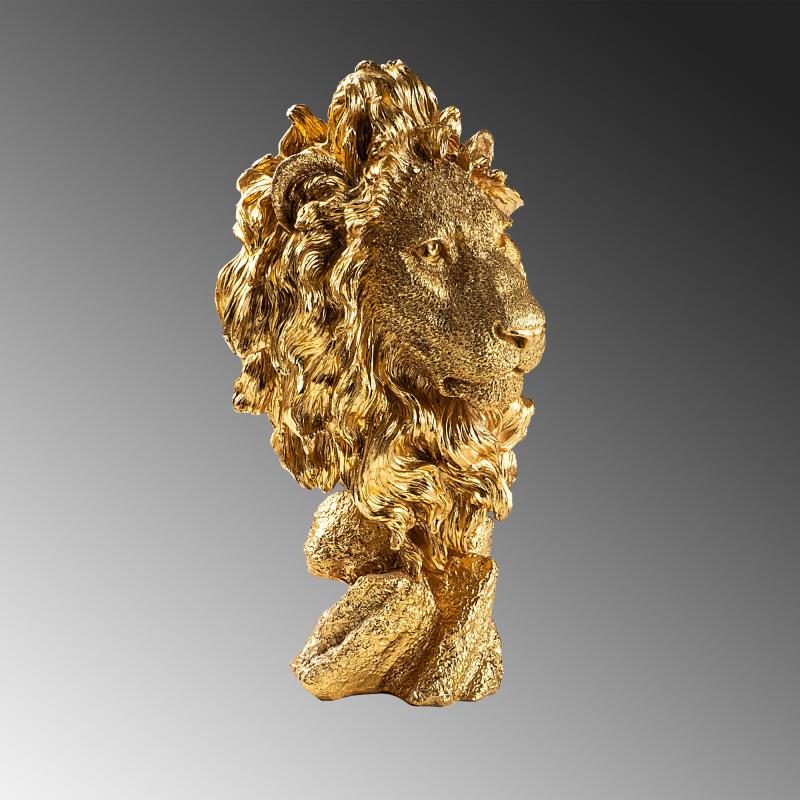 Dizajnová socha leva LION 34 cm, zlatá