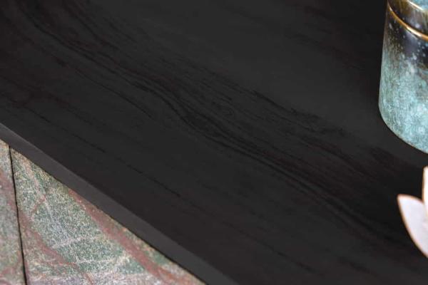 Dizajnový príborník MOUNTAIN SOUL 175 cm, mramorová kamenná dýha, čierna akácia
