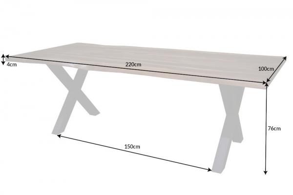 Jedálenský stôl z masívu AMAZONAS X 220 cm sheesham, prírodný