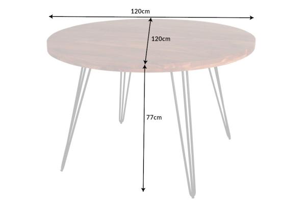 Okrúhly jedálenský stôl SCORPION 120 cm, akácia, prírodný