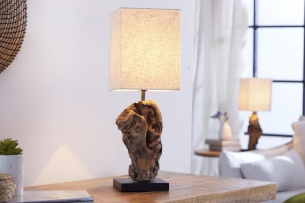 Dizajnová stolová lampa HYPNOTIC 45 cm béžová z naplaveného dreva