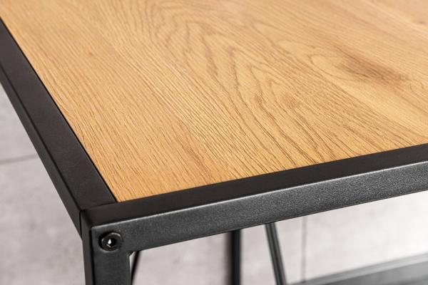 Priemyselný barový stôl SLIM LINE 120 cm, divoký dub, čierny