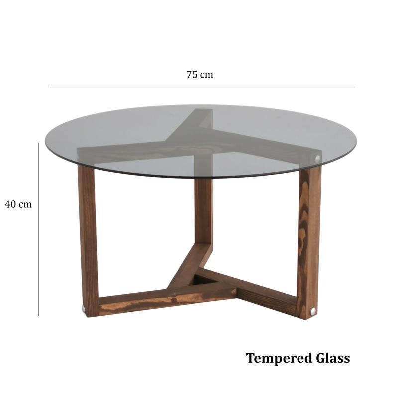 Masívny konferenčný stolík MIRO 75 cm, borovica, hnedý, matný