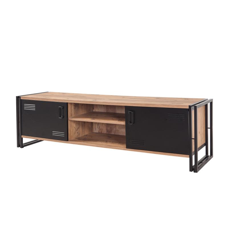 Dizajnový TV stolík COSMO 180 cm, MDF, borovicová dýha, antracit