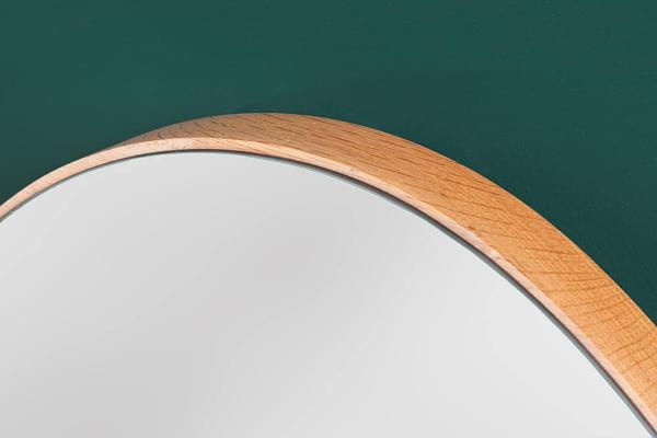 Moderné nástenné zrkadlo z masívneho drevo NOEMI 75 cm, prírodný dub