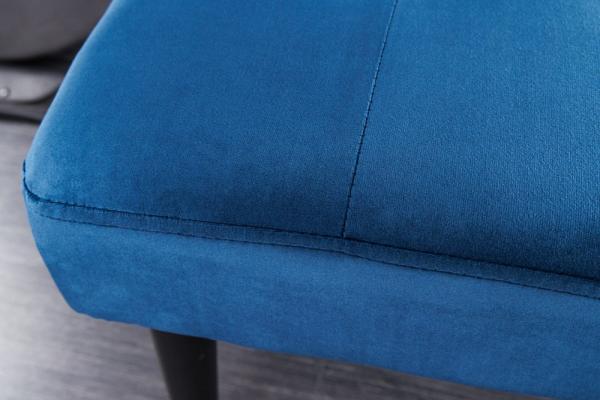 Elegantná lavica BOUTIQUE 95 cm, modrá, zamat
