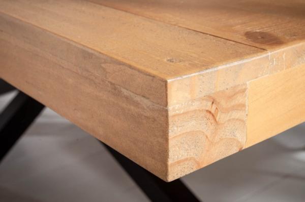 Priemyselný jedálenský stôl GALAXIE 200 cm prírodný z  borovicového dreva